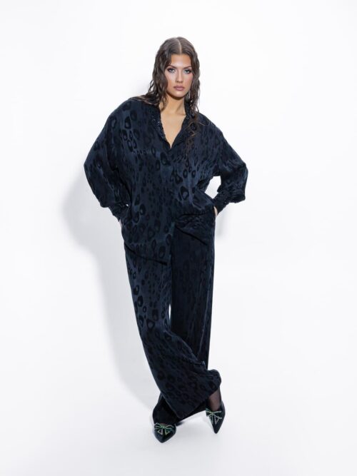 Pidžaama must, pluus + püksid