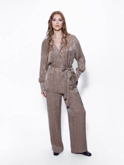 Pidžaama beež pluus + püksid